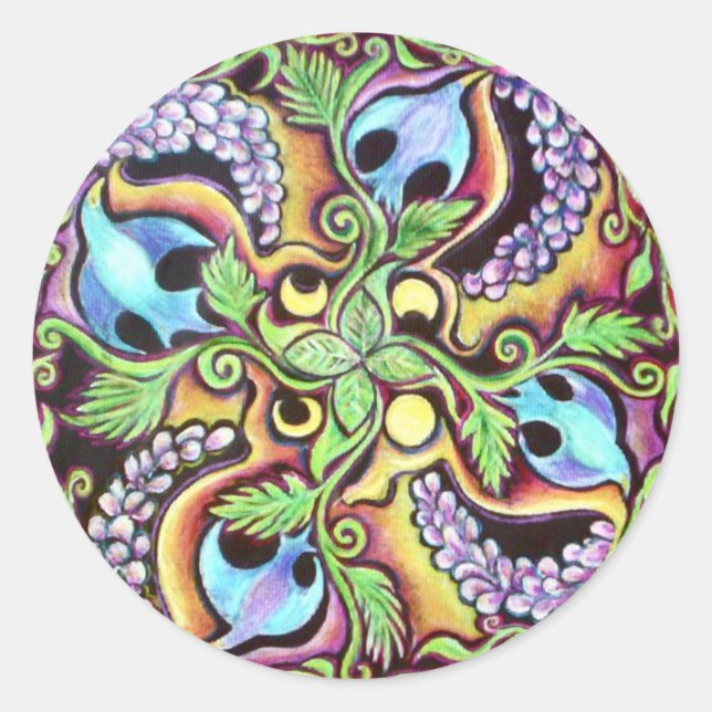 Etiqueta Mandala para o Ciclo da Lua primavera (Frente)