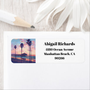 Etiqueta Manhattan Beach California LA Endereço de devoluçã