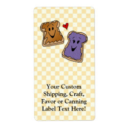 Etiqueta Manteiga de amendoim alegre e cartoon de gelatina