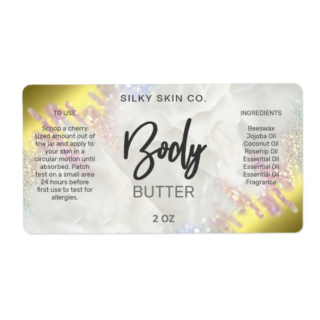 Etiqueta Manteiga Dourada E Óptica (Frente)