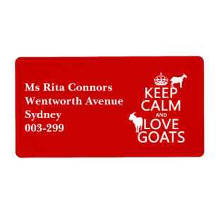 Etiqueta Mantenha a calma e ame cabras