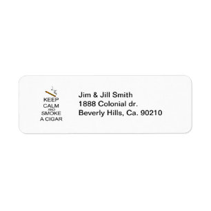 Etiqueta Mantenha a calma e fume um charuto