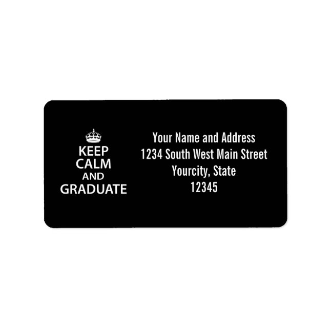 Etiqueta Mantenha a calma e o Formando com graça (Frente)