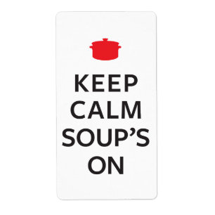 Etiqueta Mantenha a sopa calma sobre