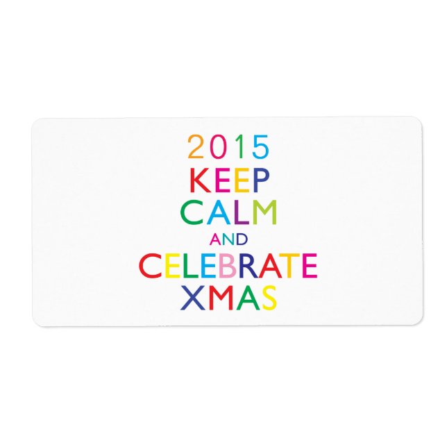 Etiqueta MANTENHA CALMA E CELEBRE XMAS - modelo ano (Frente)