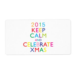 Etiqueta MANTENHA CALMO E COMEMORE XMAS - ano do modelo