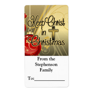 Etiqueta Mantenha o cristo no Natal, Tag cristão do