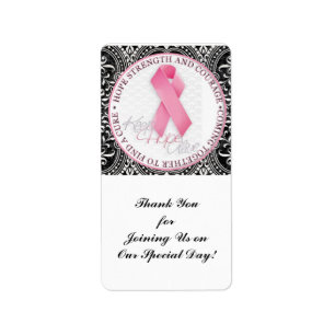 Etiqueta mantenha viva a esperança cancer rosa de fita