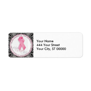 Etiqueta mantenha viva a esperança cancer rosa de fita