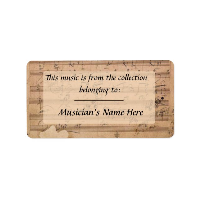 Etiqueta Manuscrita Beethoven Hammerklavier Sonata (Frente)