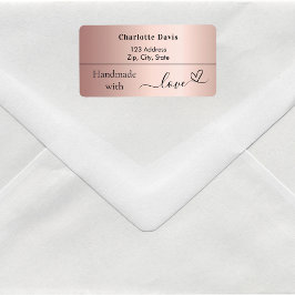 Etiqueta Manuscrito com rosa de amor endereço de retorno