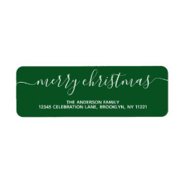 Etiqueta Manuscrito de Natal Merry Verde Na moda Moderno