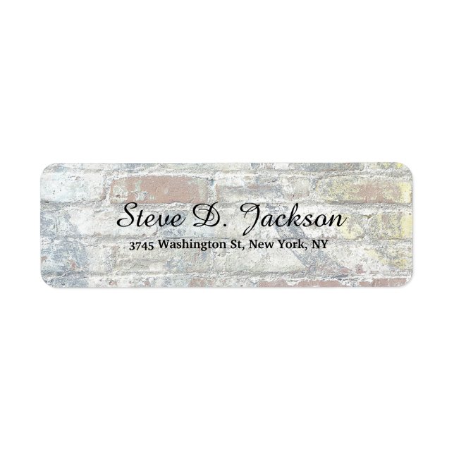 Etiqueta Manuscrito de Script Elegante Moderno de Parede Ún (Frente)