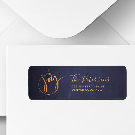 Etiqueta Manuscrito Dourado do Globo de Árvore de Natal em 