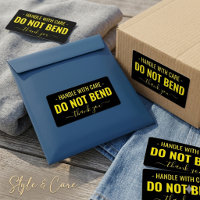 Manuseie com Cuidado - Não Dobre Preto Amarelo
