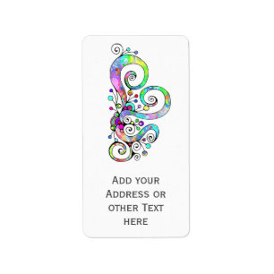 Etiqueta Mão Cardíaca Espiral Pintada Design 1