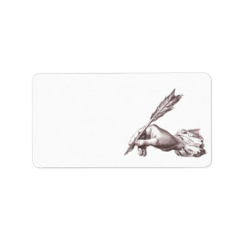 Etiqueta Mão de Escritor Elegante para Calígrafo, Autor etc