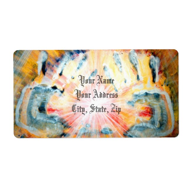 Etiqueta Mãos de cicatrização (Frente)