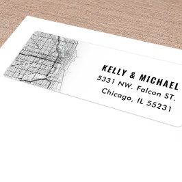 Etiqueta Mapa da cidade de Chicago temido | Rótulo de devol