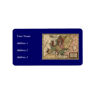 Etiqueta Mapa do Antiquarian 1721 de Europa pelo Moll de