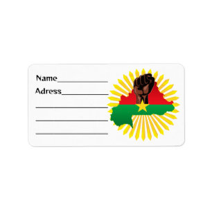 Etiqueta Mapa do Burkina Faso, Bandeira e Resistência à Rev