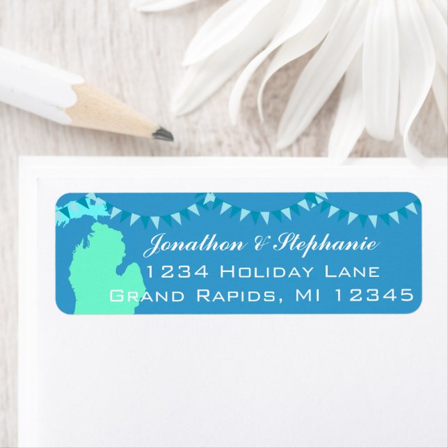 Etiqueta Mapa do Michigan do Rótulo de Devolução de Michiga (Insitu)