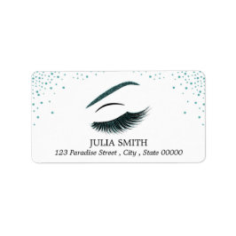 Etiqueta Maquiagem com efeito de brilho