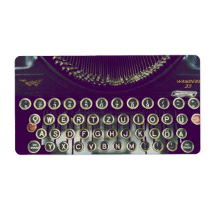 Etiqueta Máquina de escrever antiquado