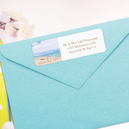 Etiqueta Mar De Cores Aquáticas No Dia Em Que O Barco De Pe