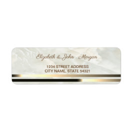 Etiqueta Marble Glamoroso Elegante, Rótulo de Endereço de F