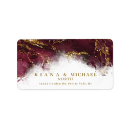 Etiqueta Marble Glitter Wedding Burgundy ID644