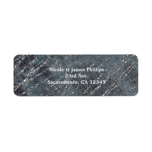 Etiqueta Marble Preto Verde Moderno Designer Chic (Frente)