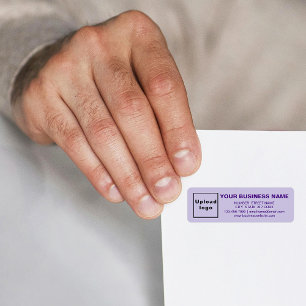 Etiqueta Marca Comercial em Endereço de Devolução Roxo Mono