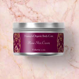 Etiqueta Marca cosmética para sabão borgonha e folha de our