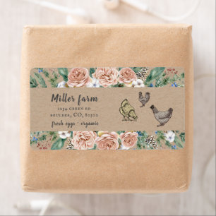 Etiqueta marca de cartão de ovo floral de inverno
