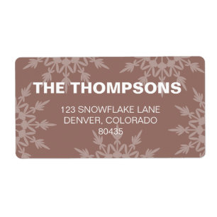 Etiqueta Marca de endereço de feriado Brown Snowflakes