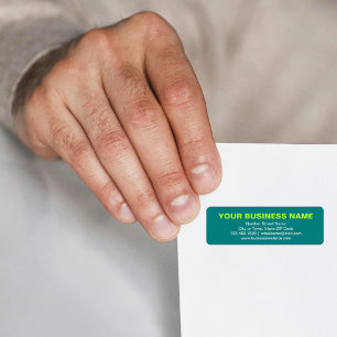 Etiqueta Marca de Texto Simples no Endereço de Retorno Verd