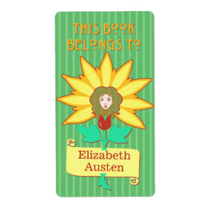 Etiqueta Marcador Este Livro Pertence À Flor Art Nouveau