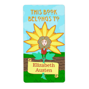 Etiqueta Marcador Este Livro Pertence À Flor Art Nouveau