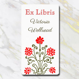 Etiqueta Marcador Personalizado de Etapa Elegante Vermelha 