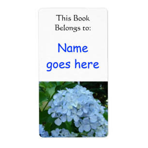 Etiqueta Marcas de Livro de Flores Hortênsia Azul Flores Ja