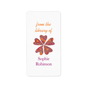 Etiqueta Marcas de livros personalizadas florais coloridas