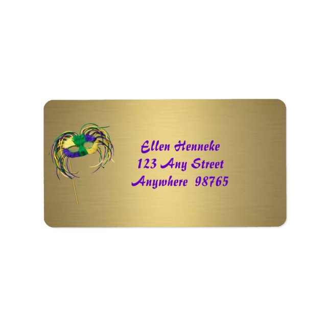 Etiqueta Mardi Gras Divertimento (Frente)