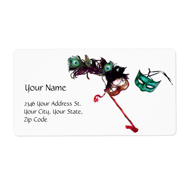 ETIQUETA MARDI GRAS MASCARADA (Frente)