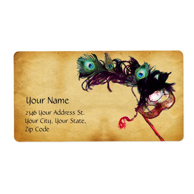 ETIQUETA MARDI GRAS MASCARADA (Frente)