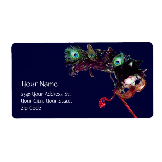 ETIQUETA MARDI GRAS MASCARADA (Frente)