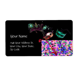 Etiqueta MARDI GRAS MASQUERADE confetti