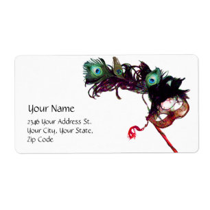 Etiqueta MARDI GRAS MASQUERADE white black