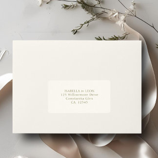 Etiqueta Marfim | Endereço de Casamento Simples