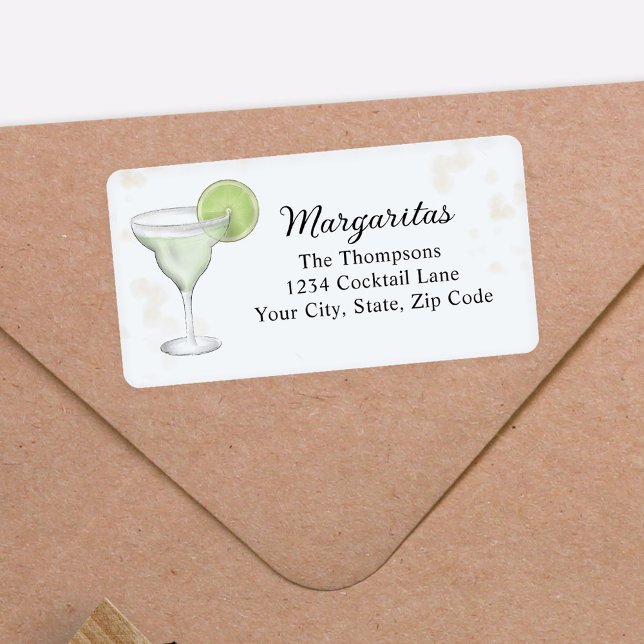 Etiqueta Margaritas Custom Return Address (Cocktail Party Custom Return Address Labels. )